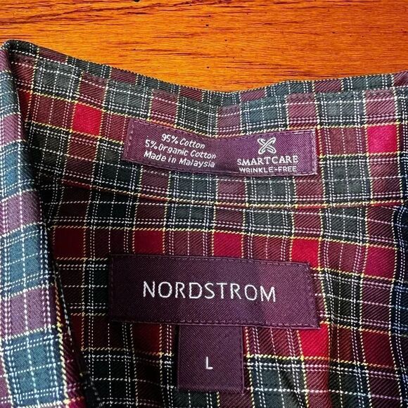 EUC Nordstrom Red Plaid Button-down Shirt Size Lg #MSOC#2 - Picture 7 of 7